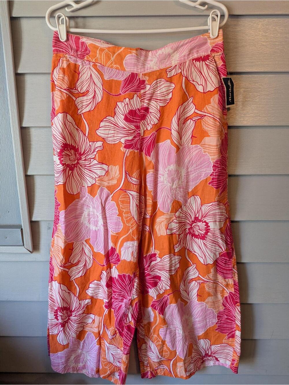 NWT Rachel Zoe Floral Wide Leg Linen Pants